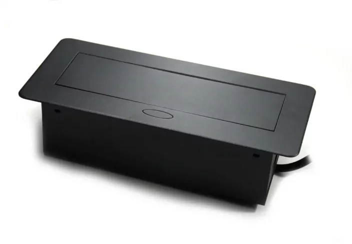 Výklopná zásuvka 2x 230V (schuko), 1x HDMI, 1xRJ45, 2xUSB datové, kabel 1.5m, barva černá
