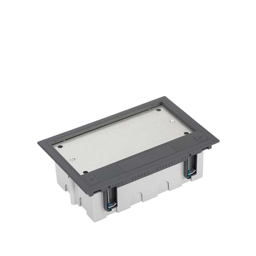 Podlahová zásuvka 2x 250V/16A, 4x RJ45 cat.6, 2x HDMI, barva boxu grafitově-šedá, s pouzdrem pro lité podlahy