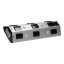 Nerezový rohový blok 3x 230V s 2x USB nabíječkou, bez kabelu