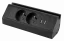 Dvojitá rohová zásuvka 2x 230V s 2x USB (A) nabíječkou a držákem na telefon, kabel 1.5m, barva černá