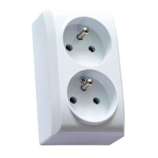 Nástěnná zásuvka 2x250V/16A s uzemněním, barva bílá