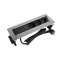 Výklopná zásuvka FLIX BOX,  3x 230 V,  USB-A QC 3.0 + USB-C PD, kabel 1,5m, broušená ocel
