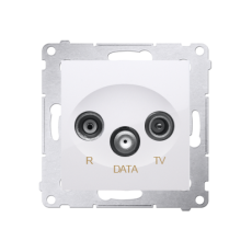 Zásuvka anténní R+TV+DATA (přístroj s krytem), 1x vstup: 5÷862 MHz, Simon 54, barva bílá