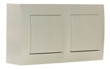 Nástěnný blok s vypínačem - 2x vypínač ř.1 (jednopólový), barva krémová