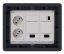 Podlahová zásuvka 2x 250V/16A (zásuvka bílá), 1x RJ45 cat.6, 2x HDMI, plné víko, barva boxu grafitová, s pouzdrem pro lité podlahy