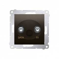 Anténní zásuvka TV-DATA útlum:5dB hnědá matná, metalizovaná