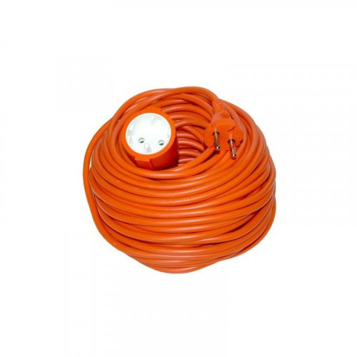 Predlžovací kábel - spojka, 1 zásuvka, oranžová, plochá 30m