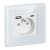 Zásuvka 1x 230V s USB-A + USB-C nabíječkou, PD 20W, rámeček sklo, pod omítku, barva bílá