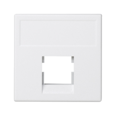 Kryt datové zásuvky K45 keystone jodnoduchá bez krytu plochá univerzální 45×45mm čistě bílá