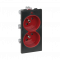 Dvojzásuvka CIMA s uzemňovacím kolíkem se signalizací napětí 16A 250V šroubové svorky 108×52mm červený grafitově-šedá