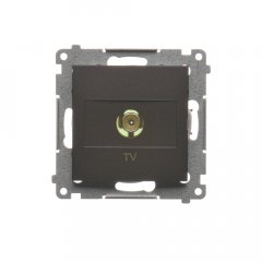Simon TV anténna zásuvka s jedným koncom hnedá matná, pokovovaná