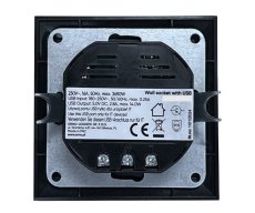 Zásuvka v rámečku, 1× 230 V / 16 A s USB A+C nabíječkou, série Pearl, pod omítku, barva stříbrná a antracitová