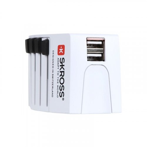 Cestovný adaptér Power Pack, vr. SOS battery PowerBank, USB nabíjanie 2x výstup 2100mA, univerzálne pre 150 krajín