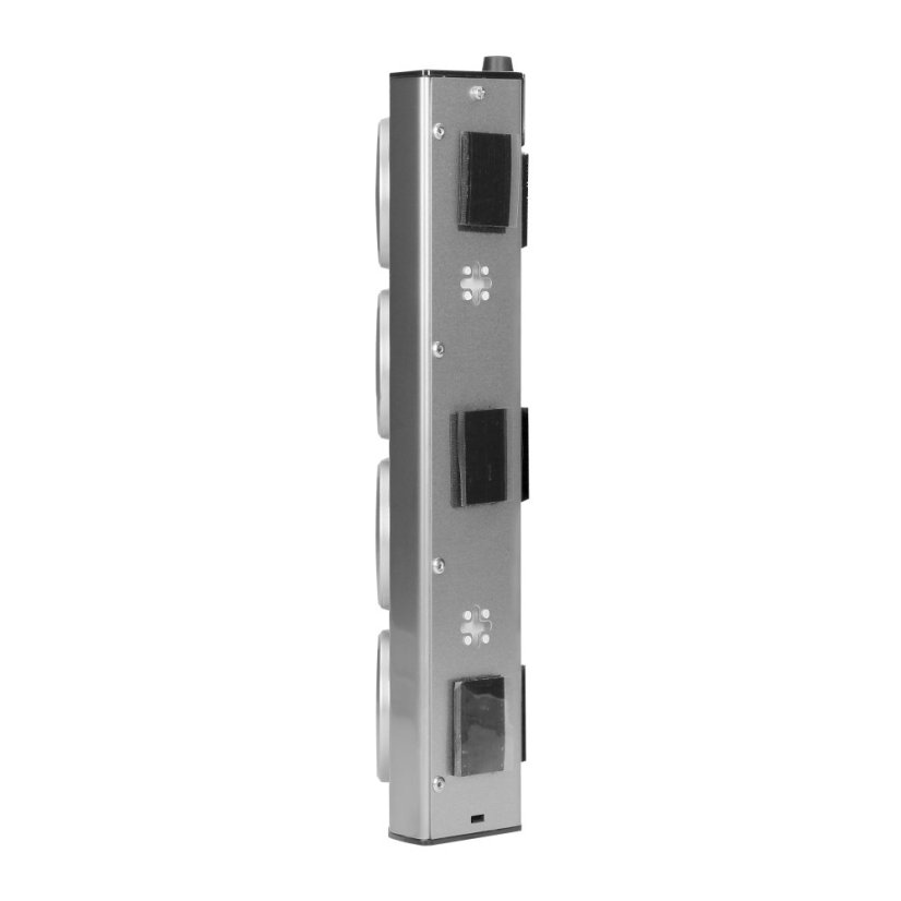 Nerezový rohový blok 3x 230V s 2x USB nabíječkou, bez kabelu
