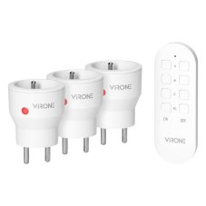 Bezdrôtová zásuvka MINI s diaľkovým ovládaním, 3+1, 2300W, farba biela