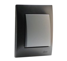 Vypínač (spínač) s jednou klapkou v rámečku, instalace pod omítku, řazení č. 1/6/7 dle výběru, barva antracitová metalíza - stříbrná