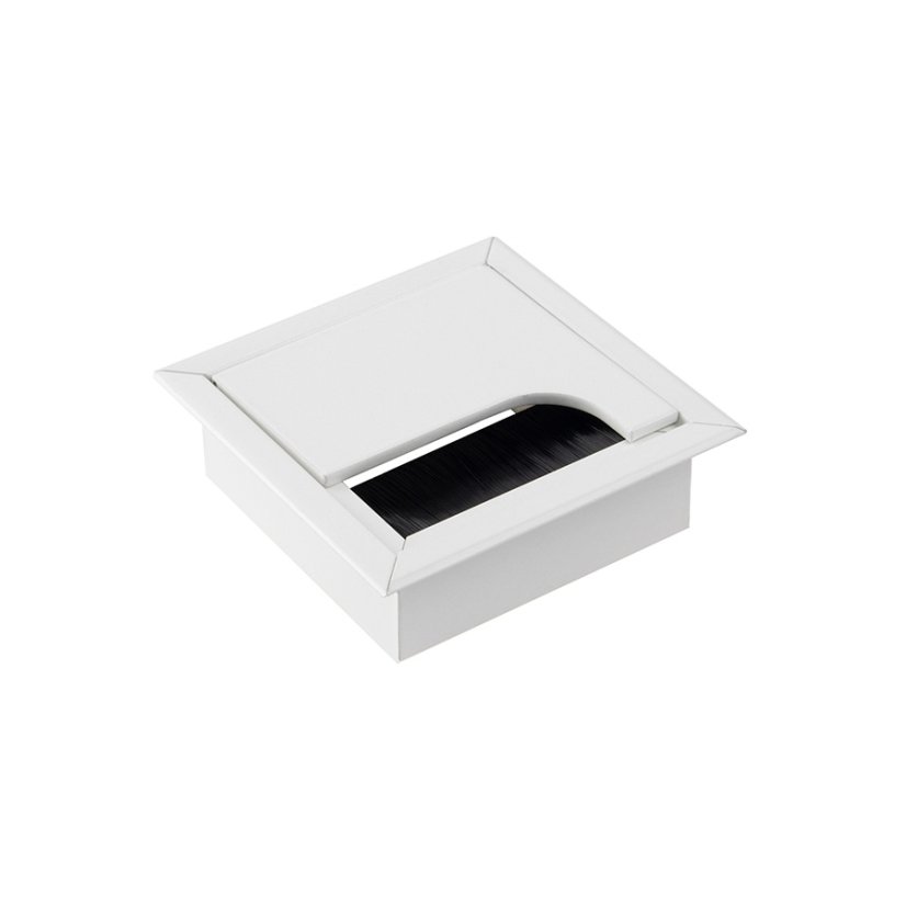 Kabelová průchodka 80 x 80 mm, materiál hliník, barva bílá