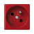 Zásuvka K45 s uzemňovacím kolíkem se signalizací napětí 16A 250V šroubové svorky 45×45mm červený