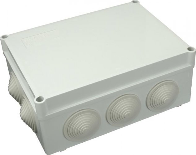 SEZ DK Box 190x140x70mm, 10 okrúhlych priechodiek, IP55