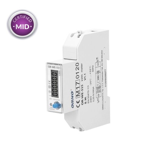 Jednofázový, více tarifní elektroměr s portem RS485 a certifikátem MID 100A