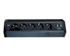 Rohový zásuvkový blok MAGNAT-STICK HA 5× 230 V + 1× USB-A/C nabíječka, barva černá , kabel 2m
