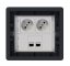Podlahová zásuvka 2x 250V/16A (zásuvka bílá) + 2x port RJ45 cat. 6, barva boxu grafitově-šedá, pro zvýšené podlahy
