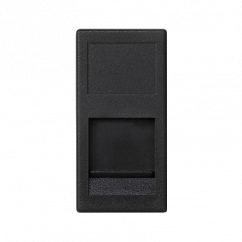 Kryt dátovej zásuvky K45 keystone univerzálny plochý s krytom 45 × 22,5 mm grafitovo sivý