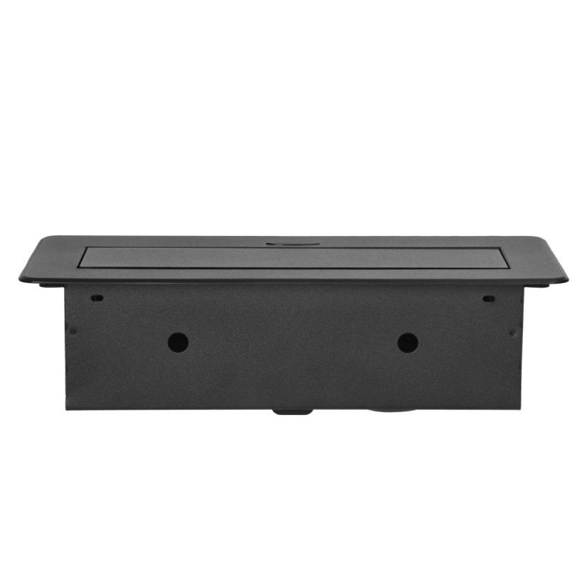 Výklopný zásuvkový blok s frézovaným krytom, 2x zásuvka 230V, 2x USB A + C nabíjačka 5V / 3,6A, bez kábla, farba čierna