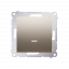 Ovládač zapínací, s orientačním LED podsvětlením bez piktogramu, řazení 1/0 So (přístroj s krytem) 10AX 250V, bezšroubové, zlatá matná, metalizovaná
