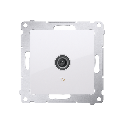 Zásuvka anténní TV jednoduchá koncová bílá