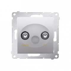 Anténní zásuvka TV-DATA útlum:5dB stříbrná