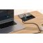 Zásuvkový blok vestavný, 2x 230V, posuvný kryt,  USB A+C 20W PD, kabel 2 m, barva stříbrná