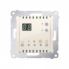 Digitálny programovateľný termostat Simon so zabudovaným teplotným senzorom Cream