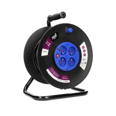rodlužovací kábel na bubne, 4 zásuvky 2P + Z, clonky, termočlánok, kábel PVC H05VV-F 3x1,5mm², dĺžka 30m,