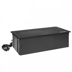 Výklopná zásuvka 1x 230V, 2x USB A nabíječka 5V, 1x port RJ45 cat.5e, 1x HDMI 2.0, kabel 1.5m, barva černá