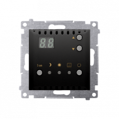 Digitální programovatelný termostat s vestavěným snímačem teploty černá matná