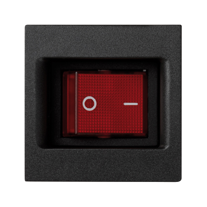 Dvojpólový spínač, posun 2 K45 s pripojením signálu farba: červená 16AX 250V 45×45mm grafitová sivá