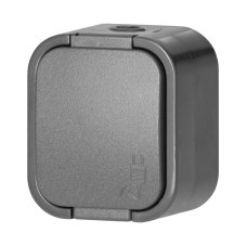 Zásuvka na omietku 1x 250V s krytom, NT-16B2, IP54, farba sivá