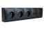 Zásuvkový blok nástenný 3x 250V/16A + 4x RJ45 cat.6, bez kábla, farba čierna matná
