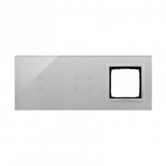 Moduly s dotykovým panelem 3 2 vertikální dotyková pole, 4 dotyková pole, otvor pro příslušenství Simon 54, bouřková/stříbro