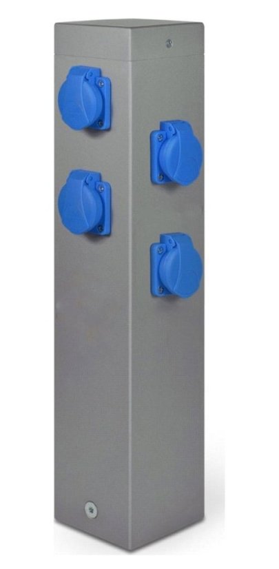 Zásuvkový sloupek 4x 250V, výška 50 cm, lakovaný kov
