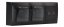 Zásuvkový blok nástenný 2x 250V/16A, 2x RJ45 cat.6, krytky proti prachu, bez kábla, farba čierna matná