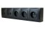 Zásuvkový blok nástenný 3x 250V/16A + 4x RJ45 cat.6, bez kábla, farba čierna matná