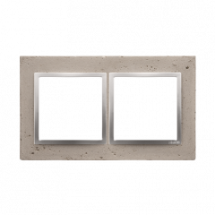 Betonový rámeček 2-násobný světlý beton/stříbro