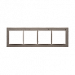 Simon Betónový rám 4-násobný tmavý betón/biela