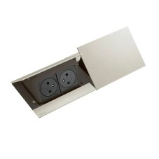 Pop-up blok INCARA 4x zásuvka 250V, (proti sobě), povrch hliník, kabel 2m