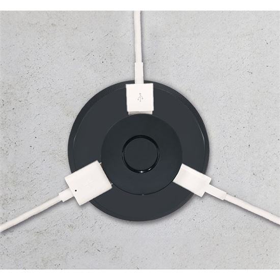 Výsuvná nabíječka USB A+C 24W PD, barva černá