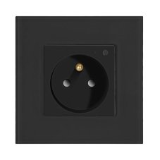 SMART zásuvka 1x 230V / 16A, Tuya, Wi-Fi, inštalácia pod omietku, farba čierna