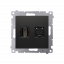 Zásuvka HDMI + dátová RJ45 kat.6, čierna matná