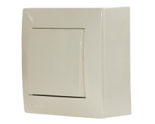 Vypínač (spínač) nástěnný, řazení č.1, instalace na omítku, barva krémová
